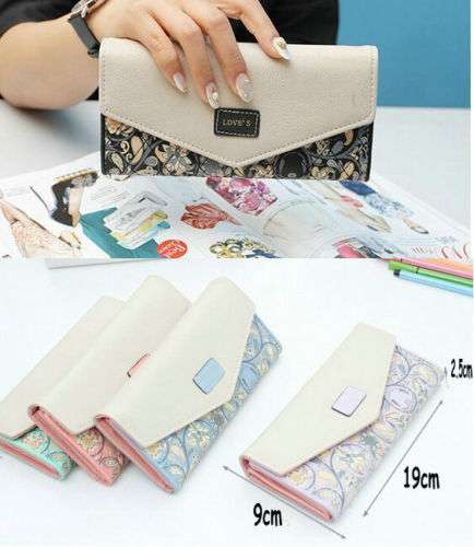 New women lady leather clutch wallet PU card holder purse handbag envelope bag Top Deal